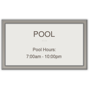 Pool Hours ID sign