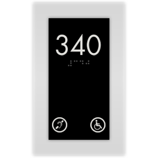 Room Number W/ Handicap & Hearing Impaired Symbol