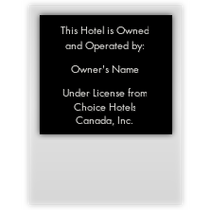 Sleep Inn - Owner/Operator Plaque Canada