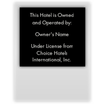 Sleep Inn - Owner/Operator Plaque