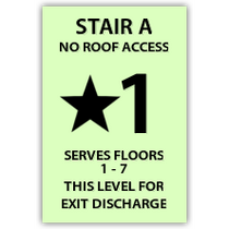 Spindle - Photo-luminescent Stair &amp; Level Indicator - Exit Level