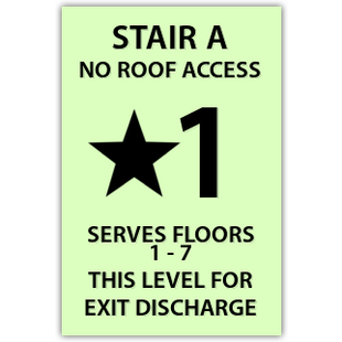 Photo-luminescent Stair & Level Indicator - Exit Level