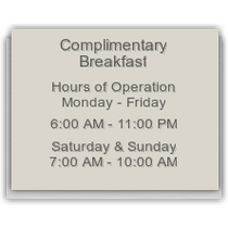 Springhill Suites - General Hours Sign without Braille