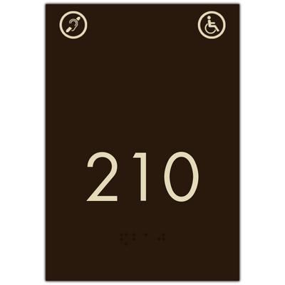 Room Number W/ Handicap & Hearing Impaired Symbol
