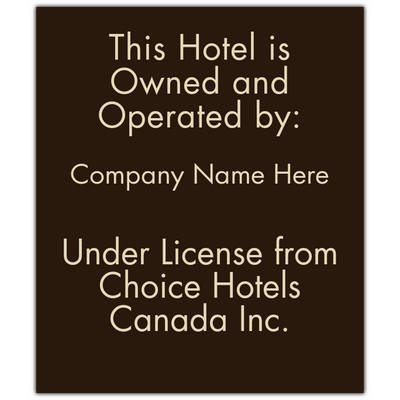 Comfort 2018 - Owned By/Operated By Plaque (Canada)