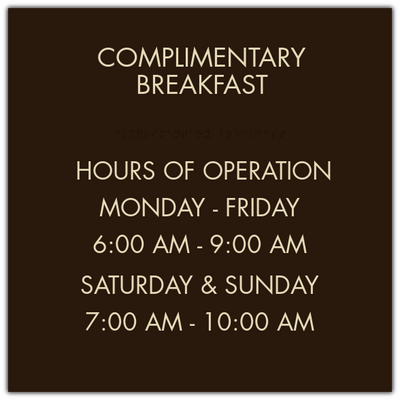 Comfort 2018 - Breakfast Area Hours Of Operation