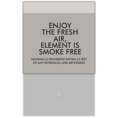 Element No Smoking ID sign