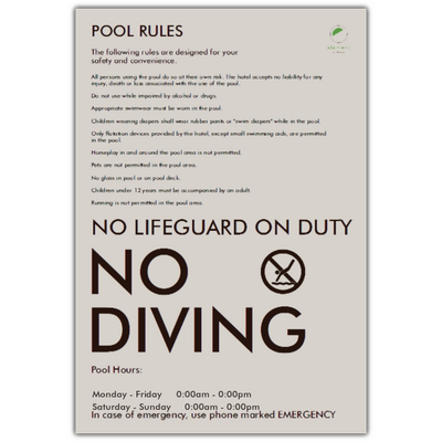 Element Pool Rules sign (Interior)