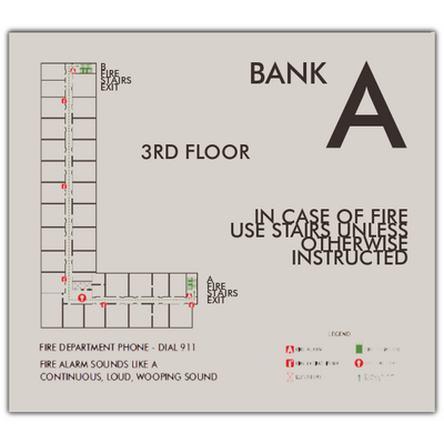 Element Elevator Evacuation Signs