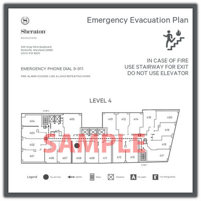Sheraton 2016 - Sheraton Corridor Evacuation Sign