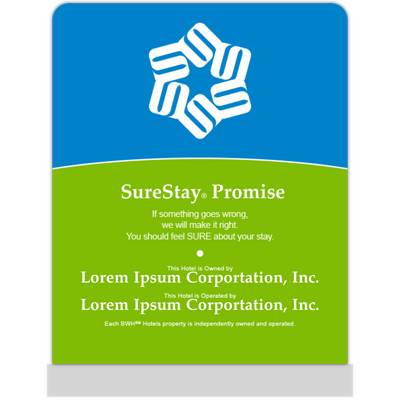 SureStay - Sure Stay Plus Counter Sign Green - Owned by & Operated by