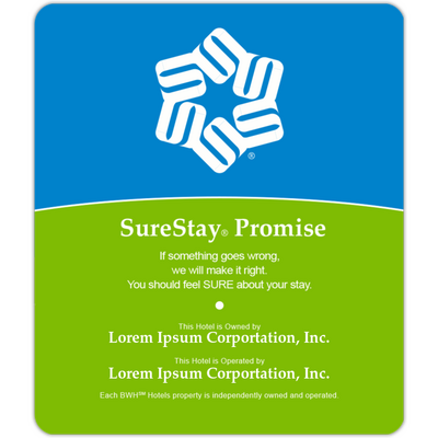 SureStay - Sure Stay Flat Green Sign -Owned by & Operated By