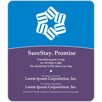 Sure Stay Collection Flat Sign - Ownership & Operator Name